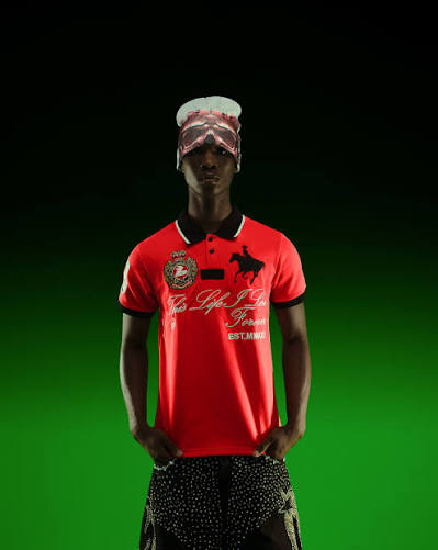 BOLA PSD red league polo on model